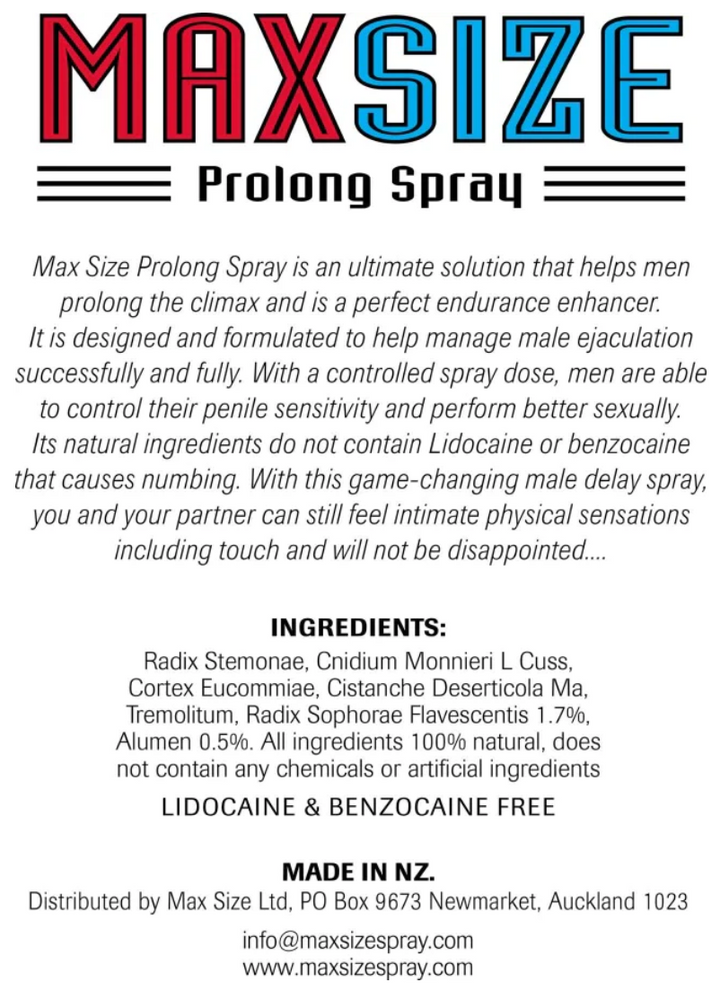 Max Size Prolong Spray