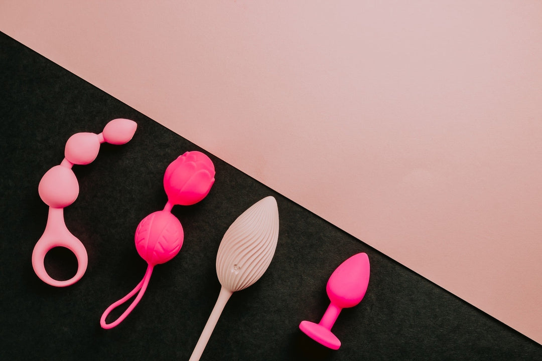selection of anal sex toys in a draw