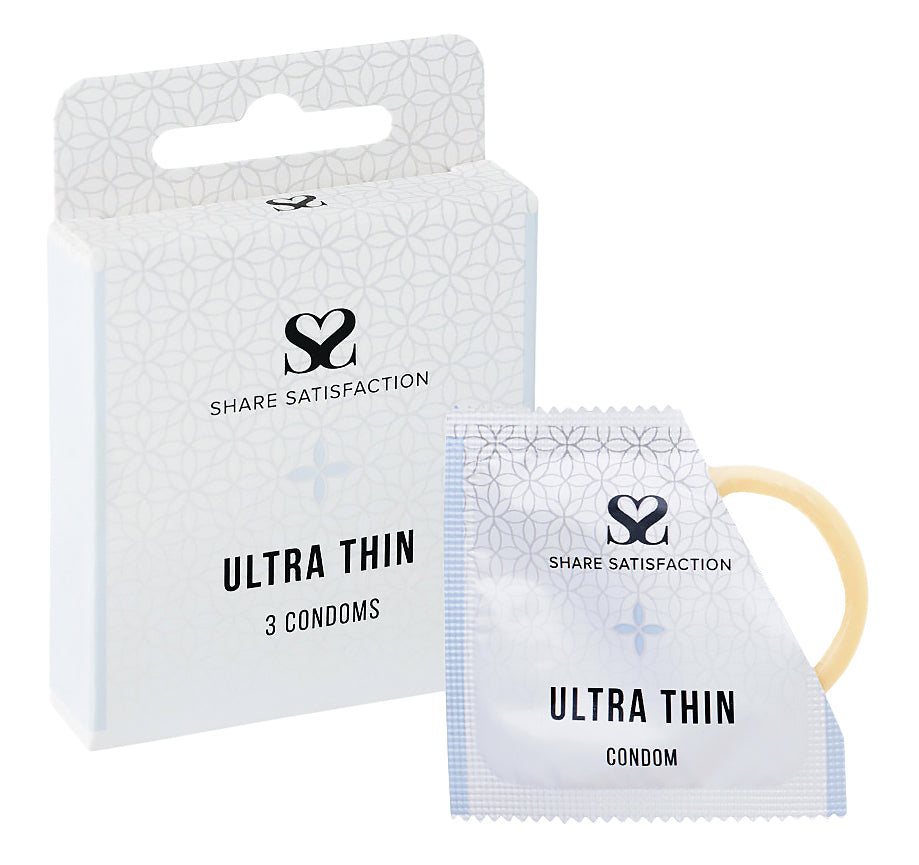 Share Satisfaction 3 Pack Condoms Ultra Slim - Playmate Adult Store