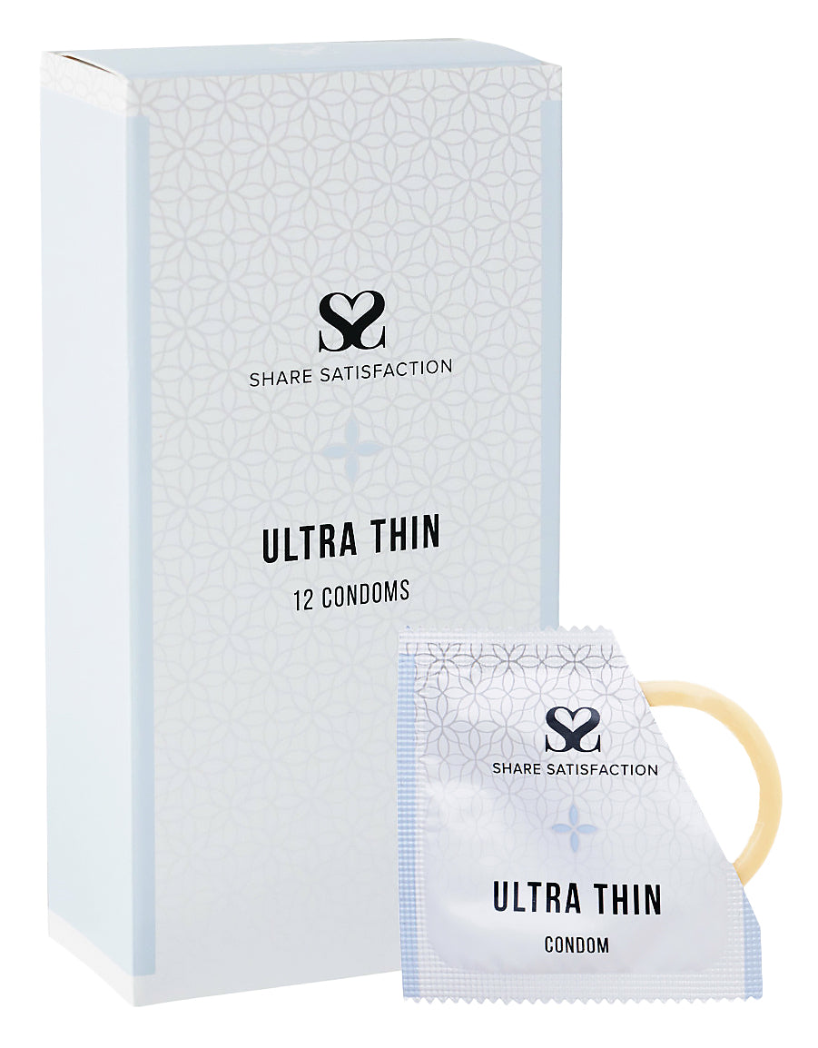 Share Satisfaction Ultra Thin 12 Pack Condoms, Wet Stuff Gold & Cock Ring Bundle