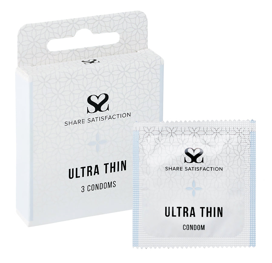 Share Satisfaction 3 Pack Condoms Ultra Slim - Playmate Adult Store