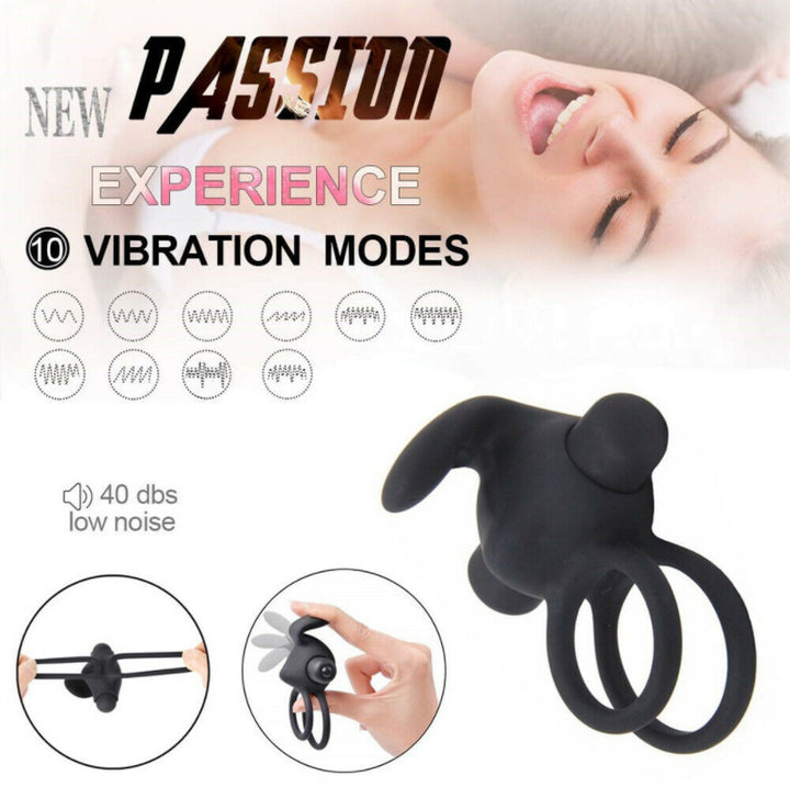Vibrating Cock Ring 2 rings 10 speeds - Playmate Adult Store